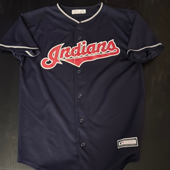 Indians Navy Blue Baseball Jersey - Picture 4 of 4
